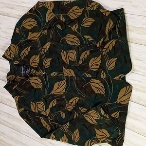 Requirements Leaf Print Zip Up Jacket Size Medium